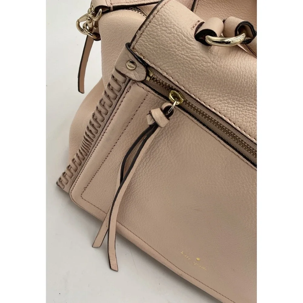 Kate Spade New York Large Leather Light Pink Satchel/crossbody Handbag.